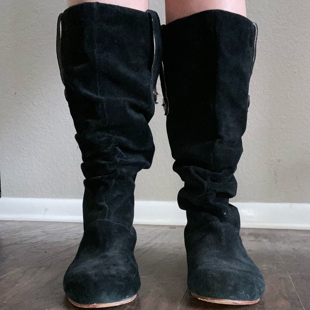 UGG Black Suede Slouchy Boots
